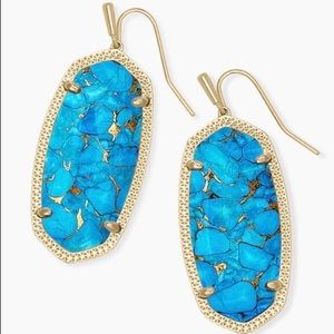 Elle Earrings In Bronze Turquoise Magnesite